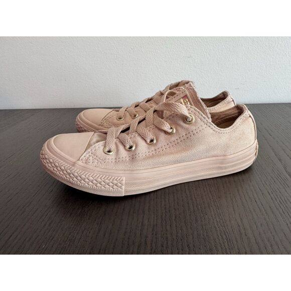 Converse Chuck Taylor All Star Low Pink Rose Gold Accents Girls Size 1 Shoes - Picture 3 of 6